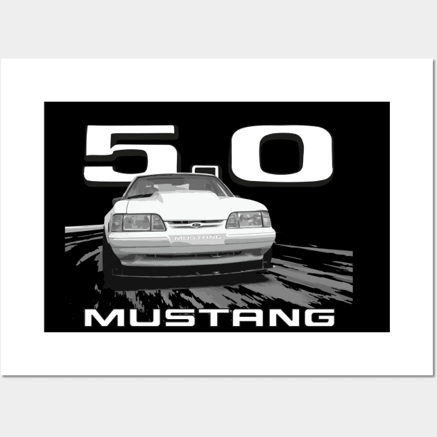 Mustang GT 5.0 LX Fox Body Notchback coupe Wall Art by cowtown_cowboy